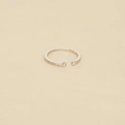 AGATHA FR Bague Fine UNIQUE - Cristal / Argenté