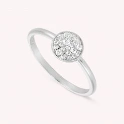 AGATHA FR Bague Fine SCINTILL - Cristal / Argenté