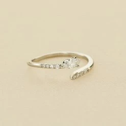 AGATHA FR Bague Fine SNAKY - Cristal / Argenté