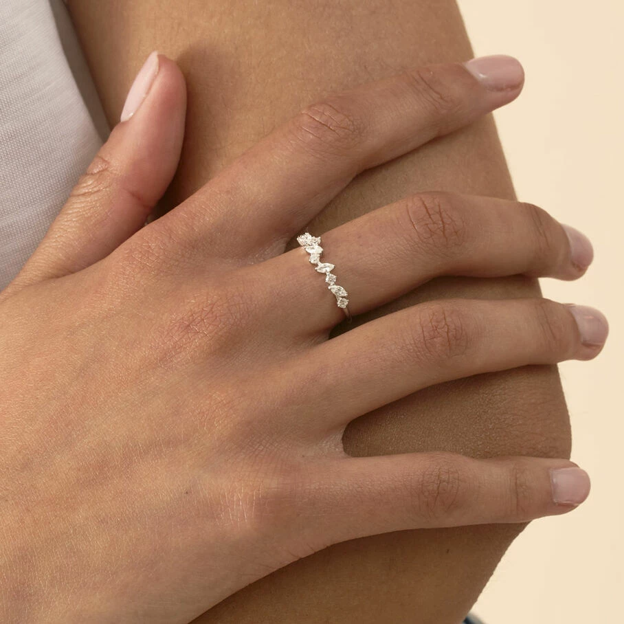 AGATHA FR Bague Fine PLEIADES - Cristal / Argenté – Image 2