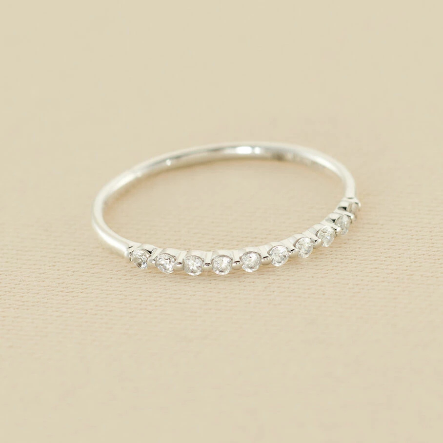 AGATHA FR Bague Fine BELOVED - Cristal / Argenté