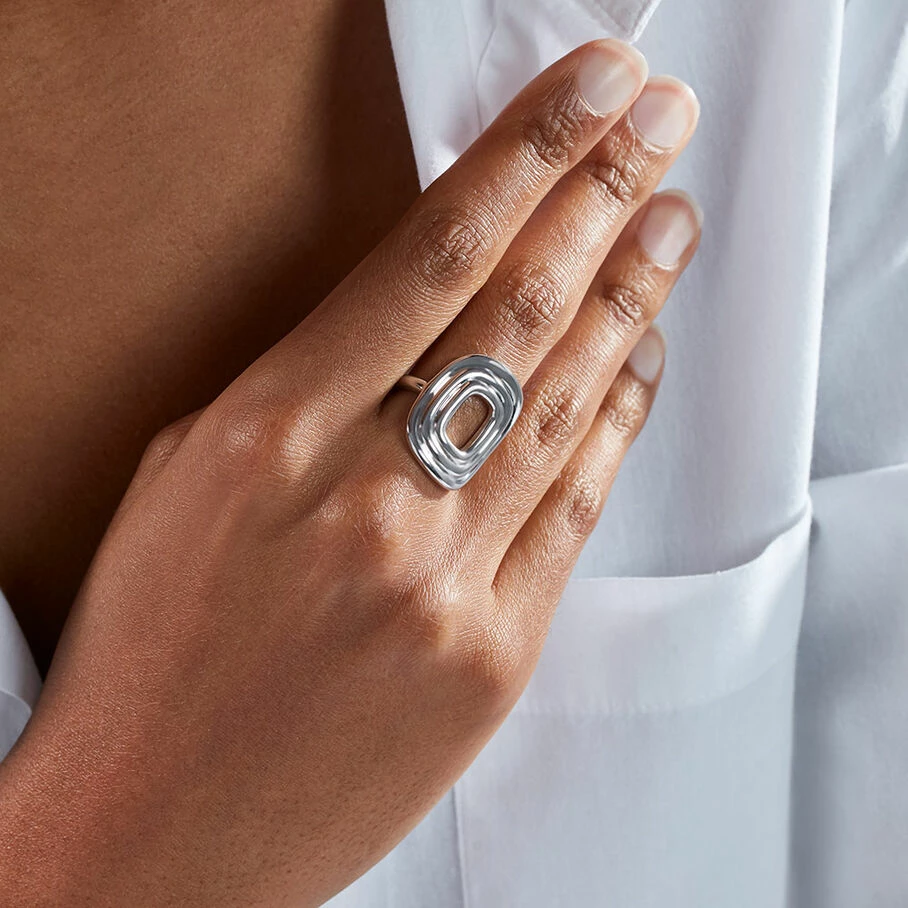 AGATHA FR Bague Large SOUL - ArgentĂ© â Image 2