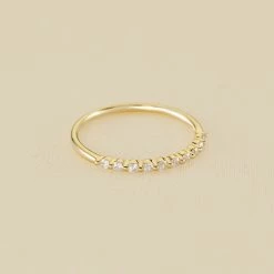 AGATHA FR Bague Fine BELOVED - Cristal / Doré