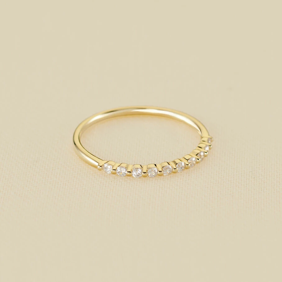 AGATHA FR Bague Fine BELOVED - Cristal / Doré