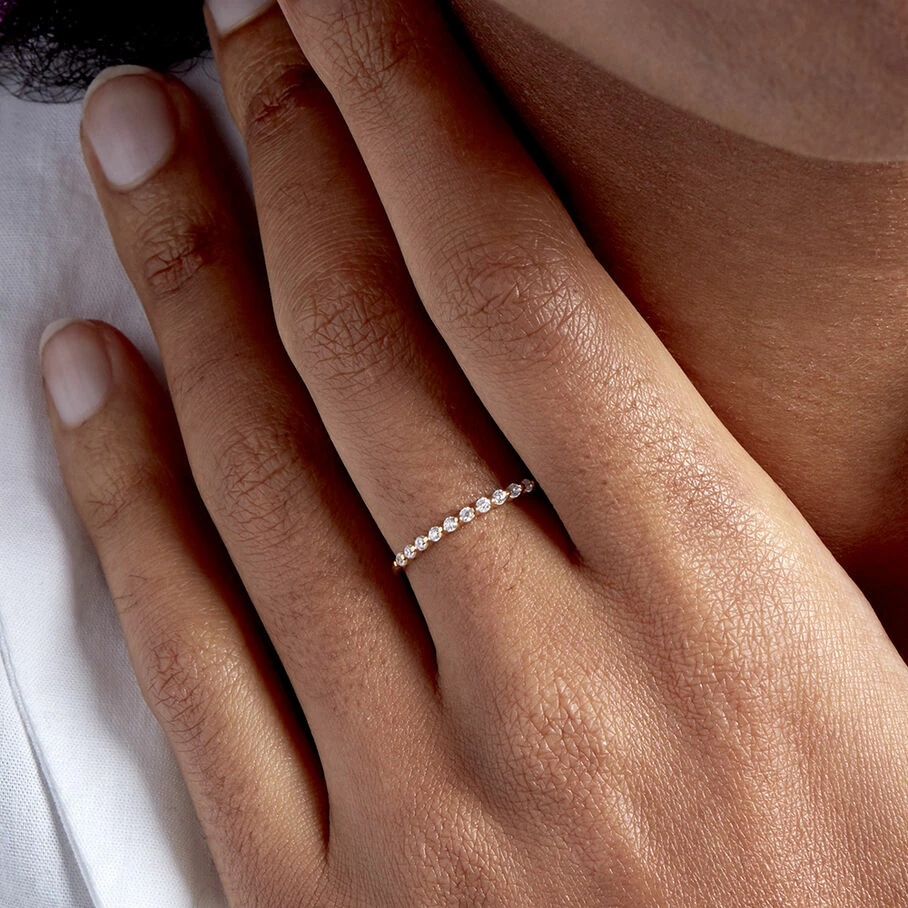 AGATHA FR Bague Fine BELOVED - Cristal / DorĂ© â Image 2