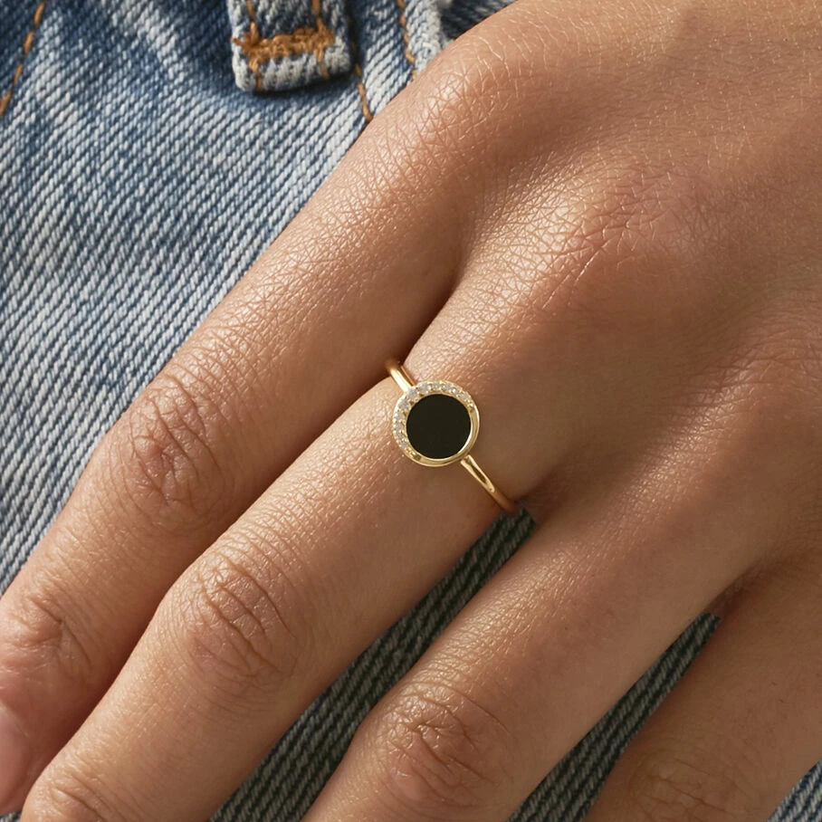 AGATHA FR Bague Fine MOONONYX - Onyx â Image 2