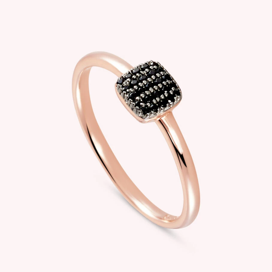 AGATHA FR Bague Fine GLORIA - Noir / Rose