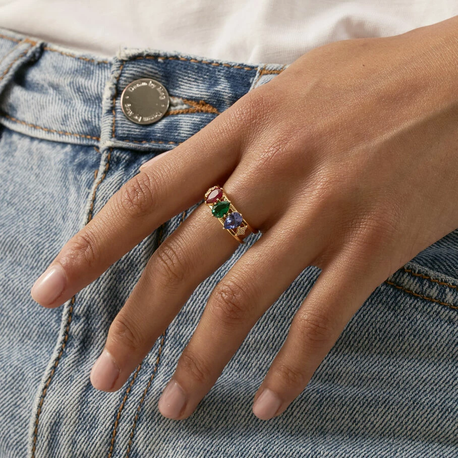 AGATHA FR Bague Large ASTRE - Multicolore / DorĂ© â Image 2