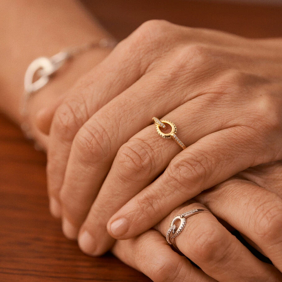 AGATHA FR Bague Fine GEMINI - Cristal / DorĂ© â Image 2