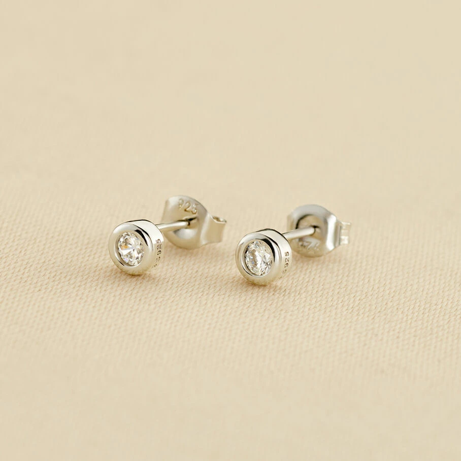 AGATHA FR Boucles D'oreilles Puces BRILLANT - Cristal / Argenté