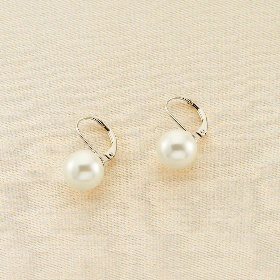 AGATHA FR Boucles D'oreilles Pendantes PEARLY - Perle / Argenté