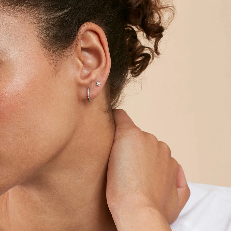 AGATHA FR Piercing Créole CRIODIAM - Cristal / Argenté – Image 2