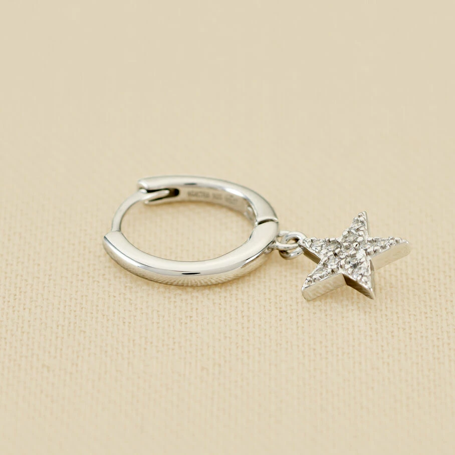 AGATHA FR Piercing Créole ESTRE - Cristal / Argenté