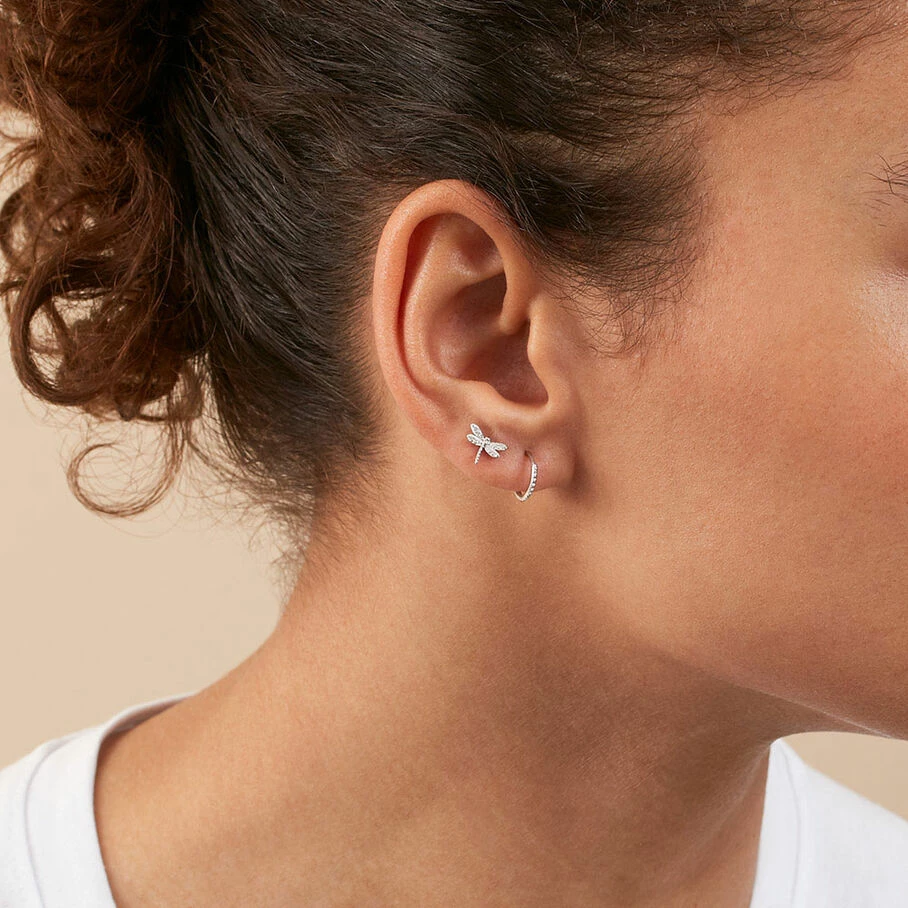 AGATHA FR Piercing Puce TINY - Cristal / Argenté – Image 2