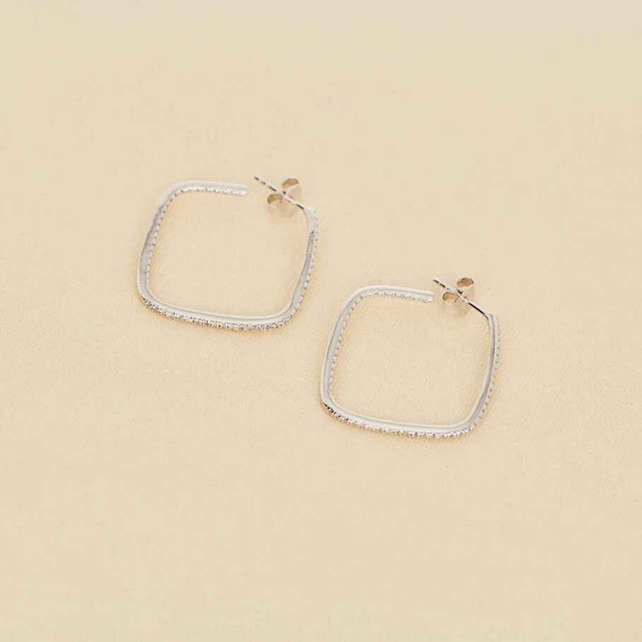 AGATHA FR Créoles SISSI - Cristal / Argenté