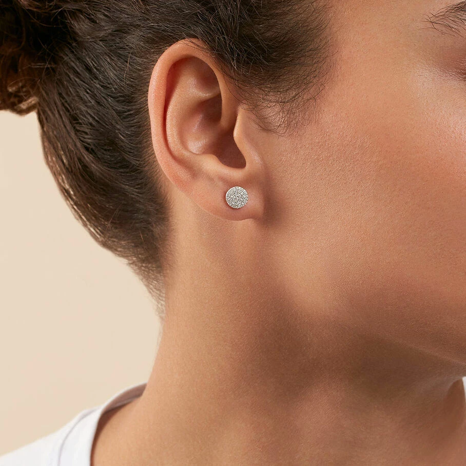 AGATHA FR Boucles D'oreilles Puces CRISTAL - Cristal / Argenté – Image 2