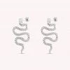 AGATHA FR Boucles D'oreilles Pendantes SNAKY - Cristal / Argenté