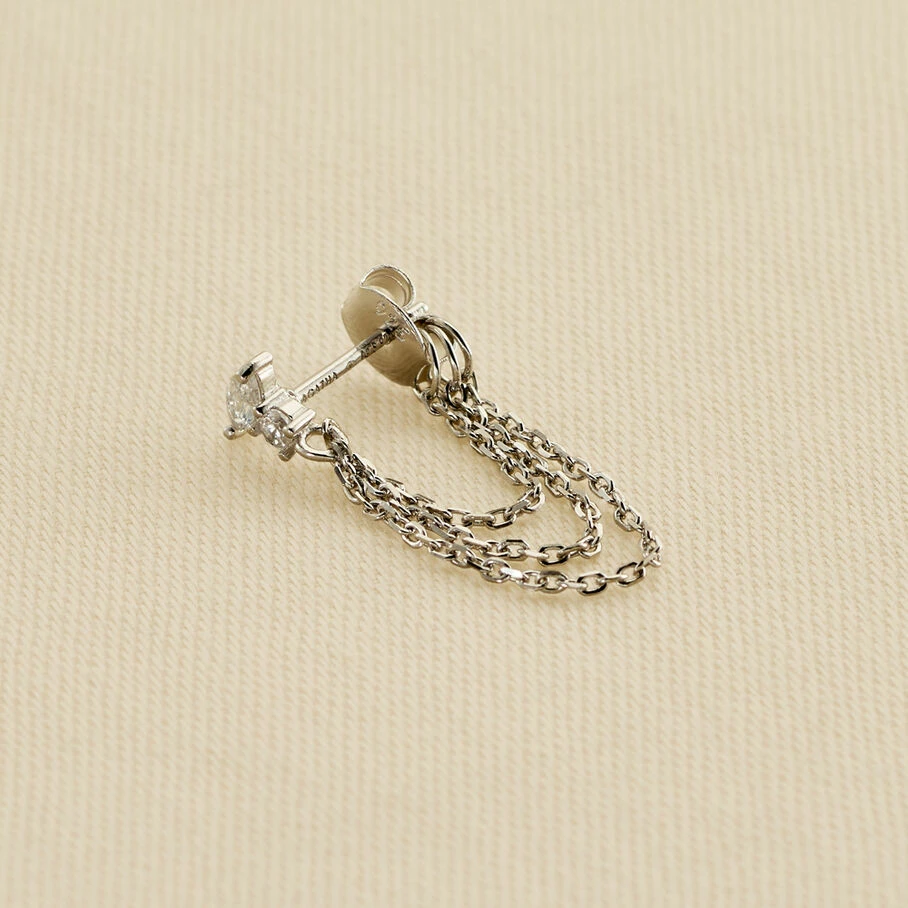 AGATHA FR Piercing Créole AMAS - Cristal / Argenté