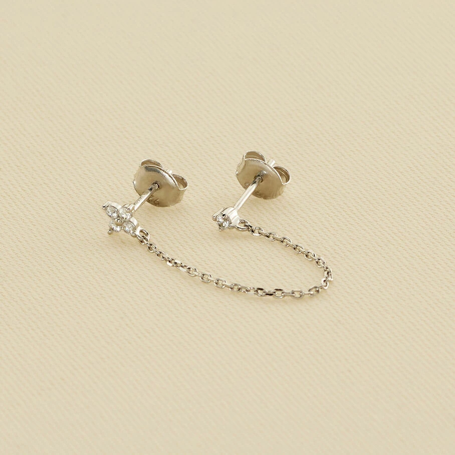 AGATHA FR Piercing Puce MIX& MATCH - Cristal / Argenté