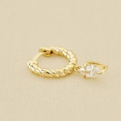 AGATHA FR Piercing Créole MAMBA - Cristal / Doré