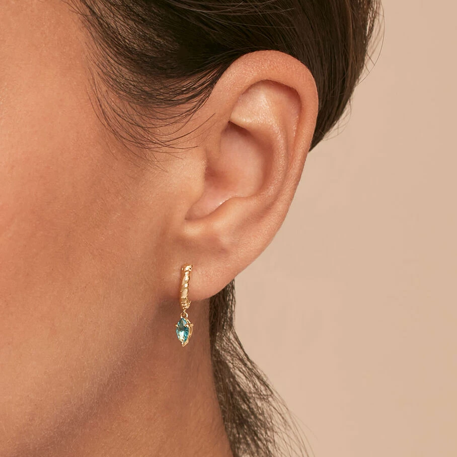 AGATHA FR Piercing Créole MAMBA - Turquoise / Doré – Image 2