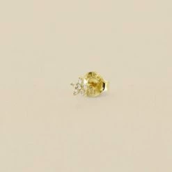 AGATHA FR Piercing Puce FLOR6 - Cristal / Doré