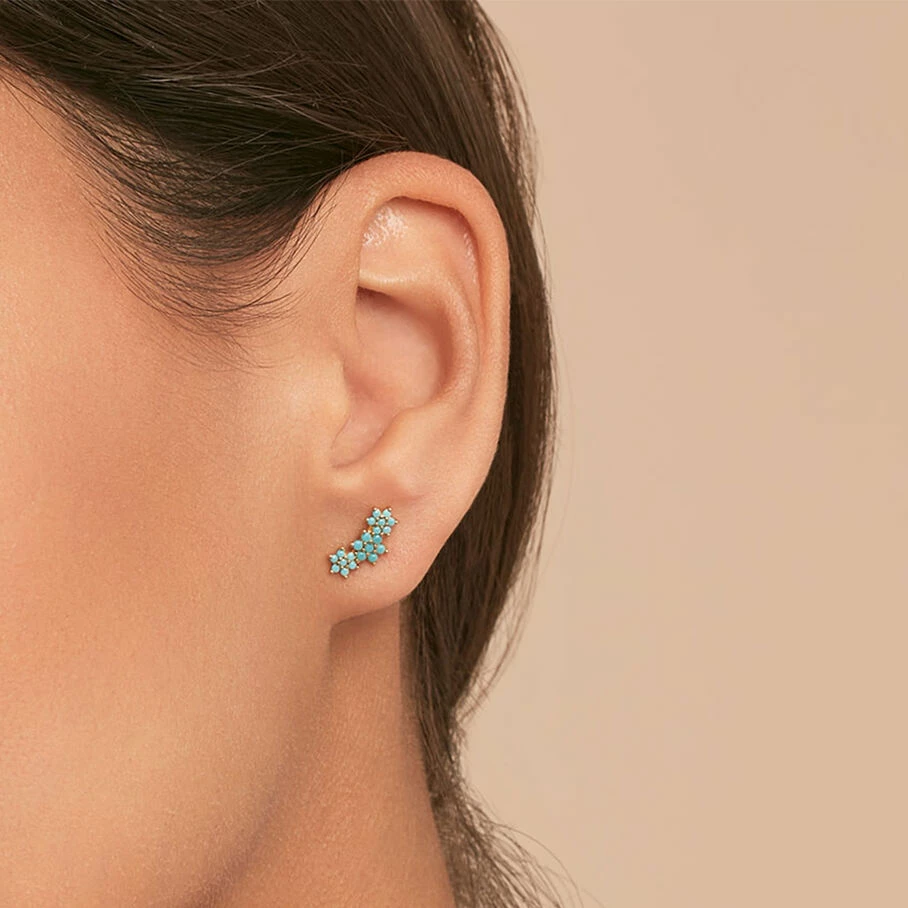 AGATHA FR Piercing Puce TRIOFLOR - Turquoise / Doré – Image 2