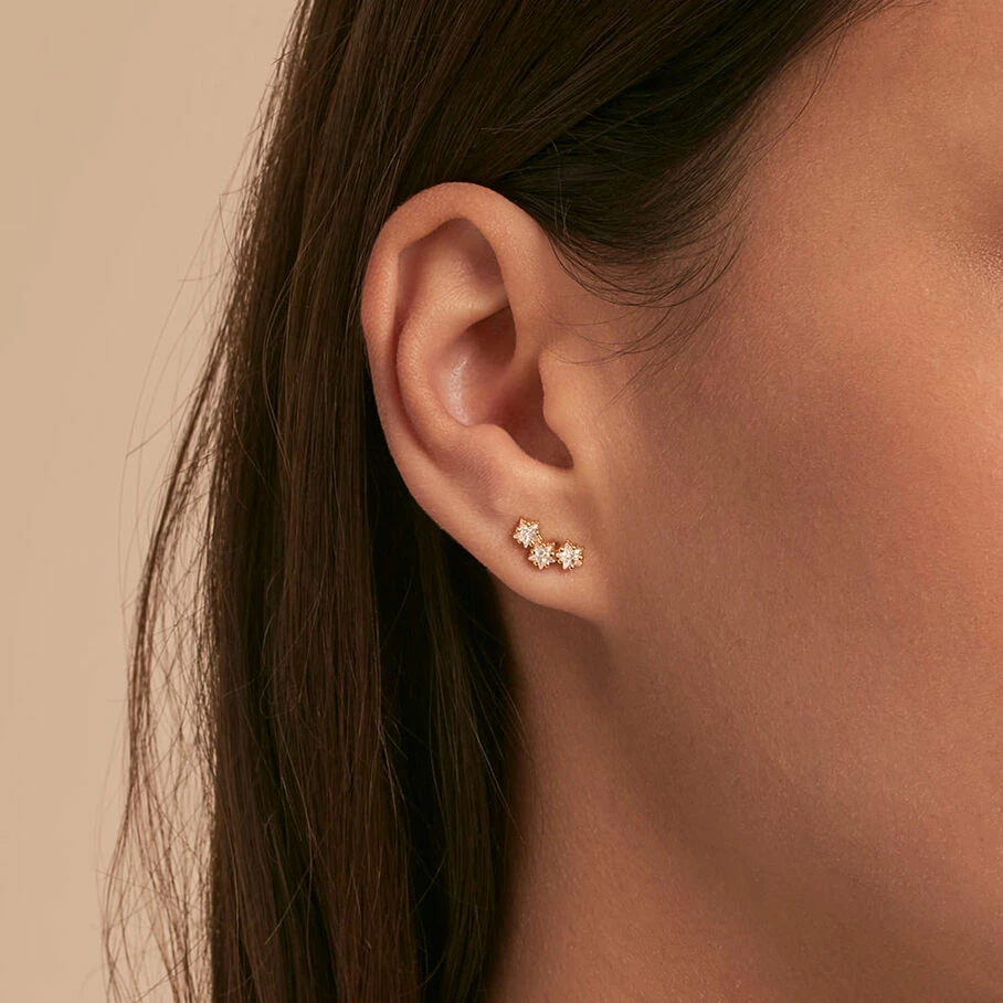 AGATHA FR Piercing Puce SHINE - Cristal / Doré – Image 2