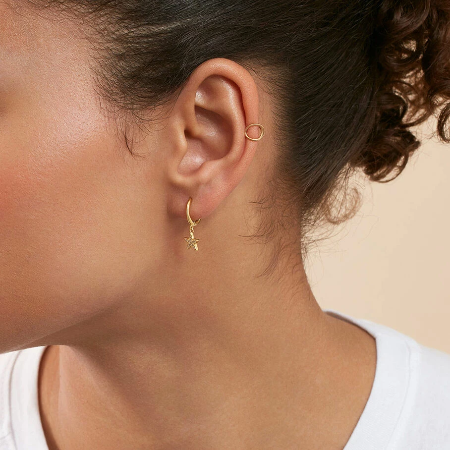 AGATHA FR Piercing Créole ESTRE - Cristal / Doré – Image 2