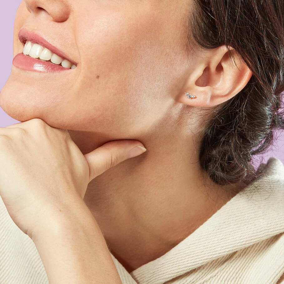 AGATHA FR Piercing Puce CROISSAN - Cristal / Doré – Image 2