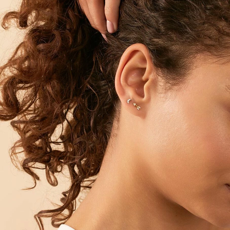 AGATHA FR Piercing Puce FLECHITA - Cristal / DorĂ© â Image 2