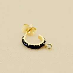 AGATHA FR Piercing Créole JUNGLY - Noir / Doré