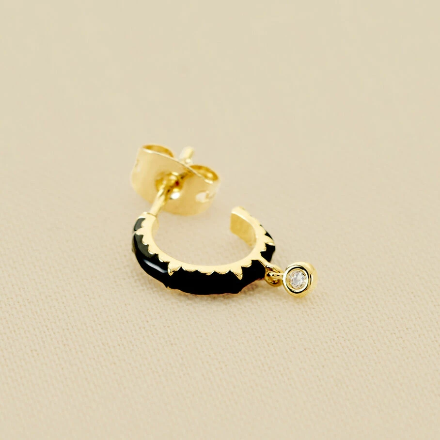 AGATHA FR Piercing Créole JUNGLY - Noir / Doré