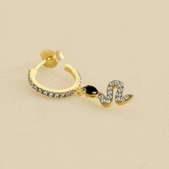 AGATHA FR Piercing Créole SNAKY - Doré / Gun