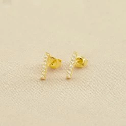 AGATHA FR Boucles D'oreilles Puces BARSHINE - Cristal / Doré