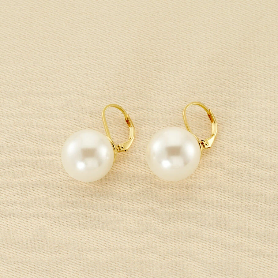 AGATHA FR Boucles D'oreilles Pendantes PEARLY - Perle / Doré