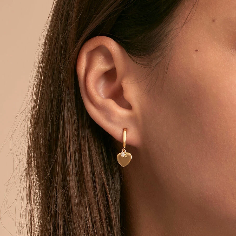 AGATHA FR Créoles CORAZON - Cristal / Doré – Image 2