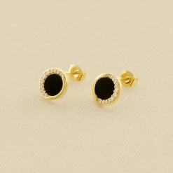 AGATHA FR Boucles D'oreilles Puces MOONONYX - Onyx