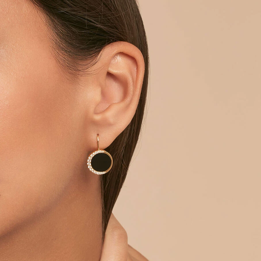AGATHA FR Boucles D'oreilles Pendantes MOONONYX - Onyx – Image 2
