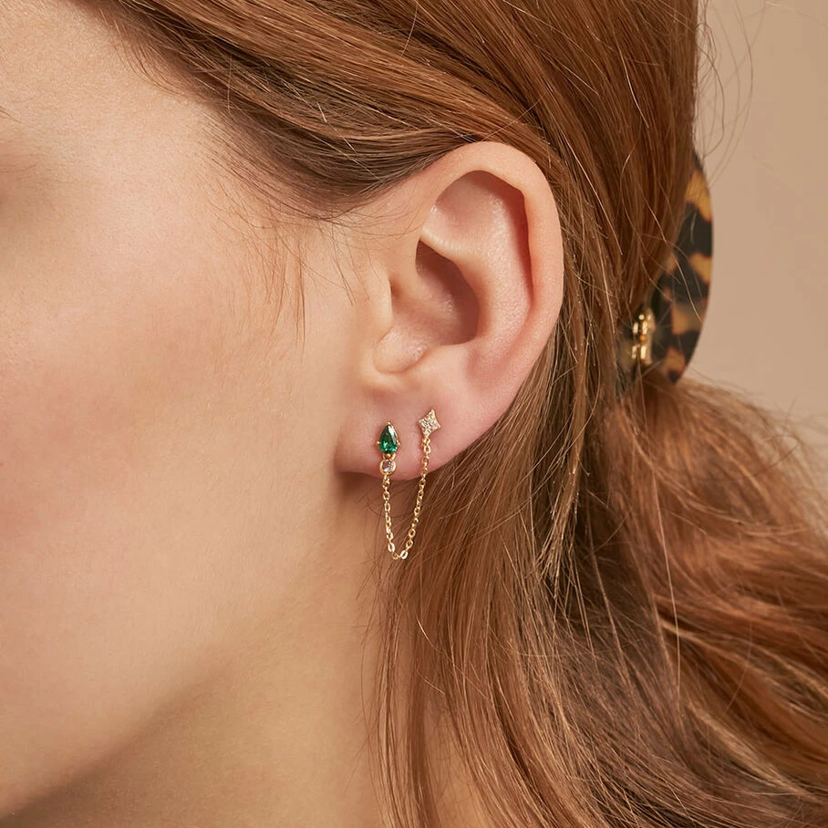 AGATHA FR Piercing Puce ASTRAL - Vert / Doré – Image 2