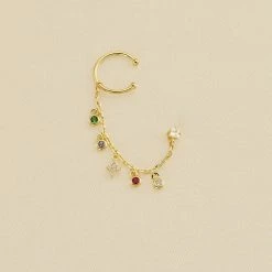 AGATHA FR Piercing Ear Cuff MIX & MATCH - Multicolore / Doré
