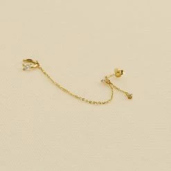 AGATHA FR Piercing Ear Cuff AMAS - Cristal / Doré