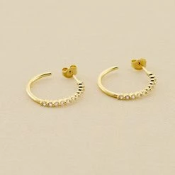 AGATHA FR Créoles BELOVED - Cristal / Doré