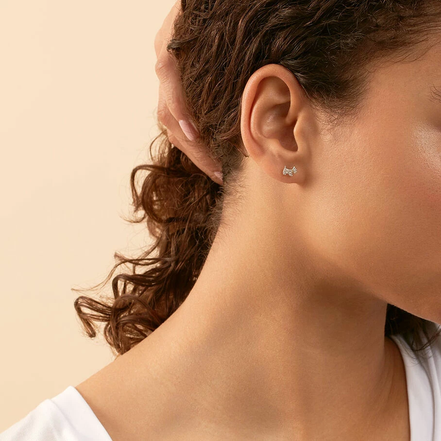 AGATHA FR Boucles D'oreilles Puces MASCOTTE - Argenté / Doré – Image 2