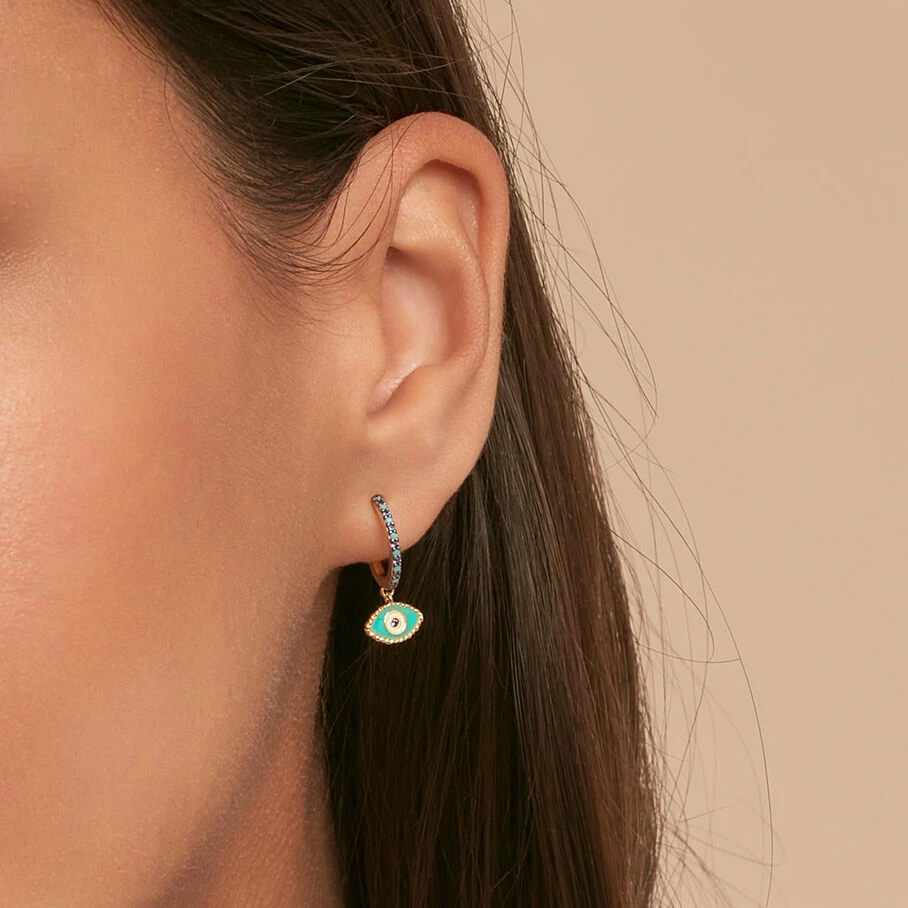 AGATHA FR Piercing Créole MIX& MATCH - Bleu / Argenté – Image 2