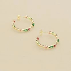 AGATHA FR Créoles ASTRE - Multicolore / Doré