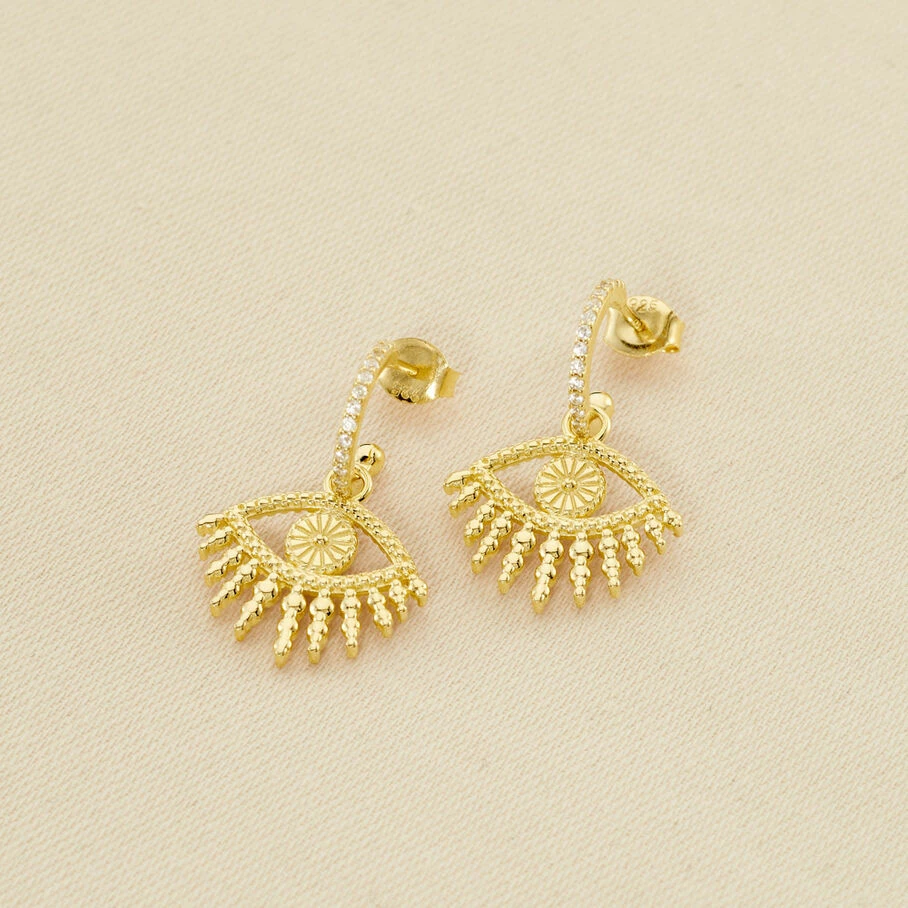 AGATHA FR Créoles LUCKY EYE - Vert / Doré – Image 2