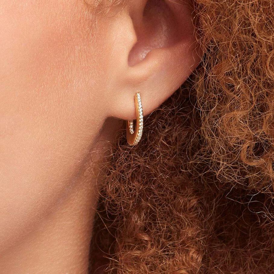 AGATHA FR Créoles GEMINI - Cristal / Doré – Image 2