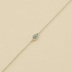 AGATHA FR Bracelet Souple LUCKY EYE - Turquoise / Argenté