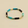 AGATHA FR Bracelet Souple CYCLADES - Bleu / Doré